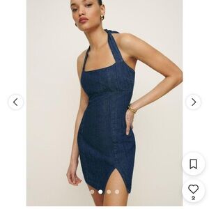 Reformation Denim Halter Dress